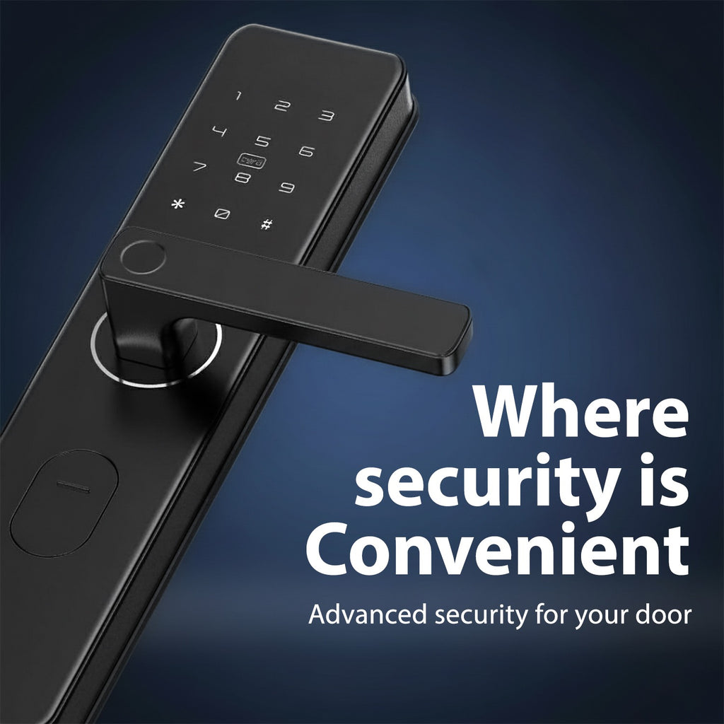 Full Size High Security Door Lock , 6 in 1 Access Modes , Tripple Bolt + 1 Lock bolt