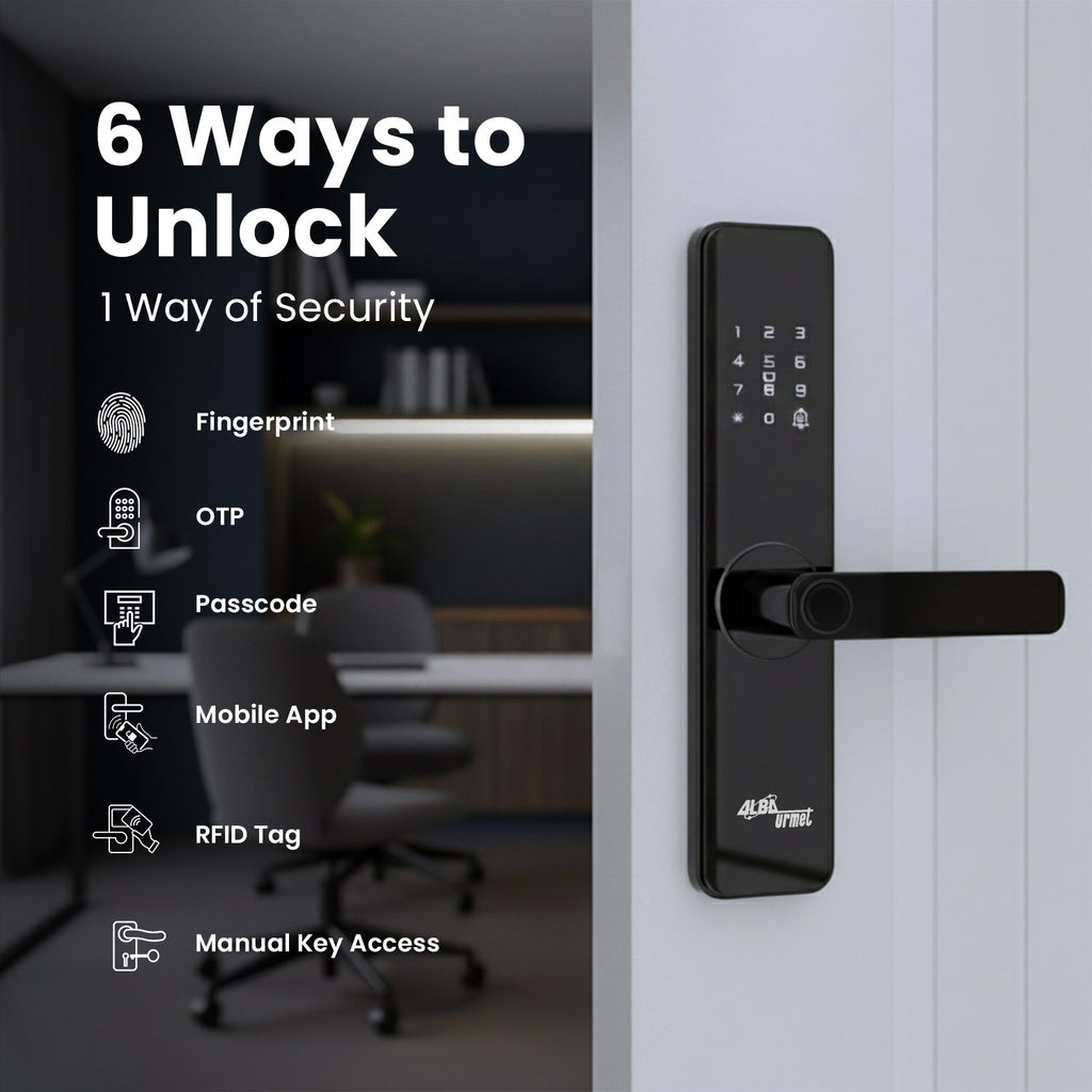 Compact Digital Door lock , 6 in 1 Access Modes , 1+ 1 Lock Bolt