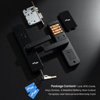 Compact Digital Door lock , 6 in 1 Access Modes , 1+ 1 Lock Bolt